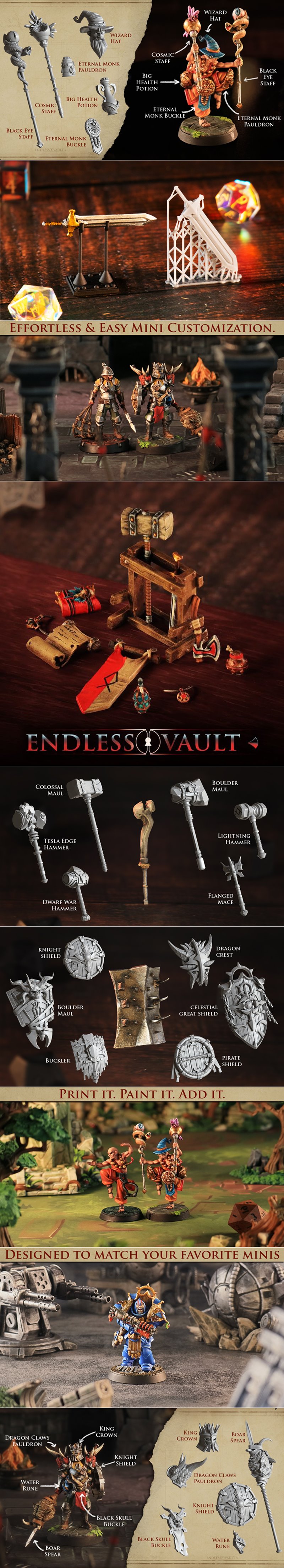 Cast n Play – Endless Vault，幻想之库：3D打印模型|Cast n Play – Endless Vault, Fantasy Vault – 3D Print Model STL