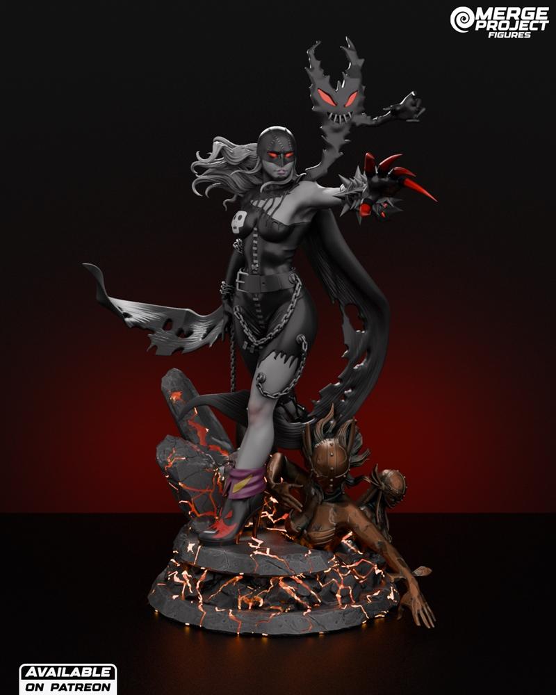 融合项目模型 - 女神恶魔 - 3D打印模型|Merge Project Figures – LadyDevimon – 3D Print Model STL