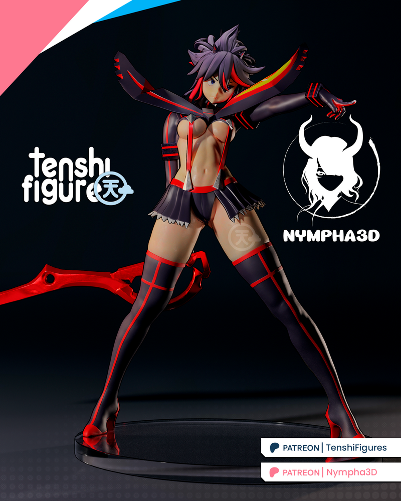 杀戮之歌 佐佐木莉娜 3D打印模型|Tenshi Figures – Ryuko Matoi – Kill la Kill – 3D Print Model
