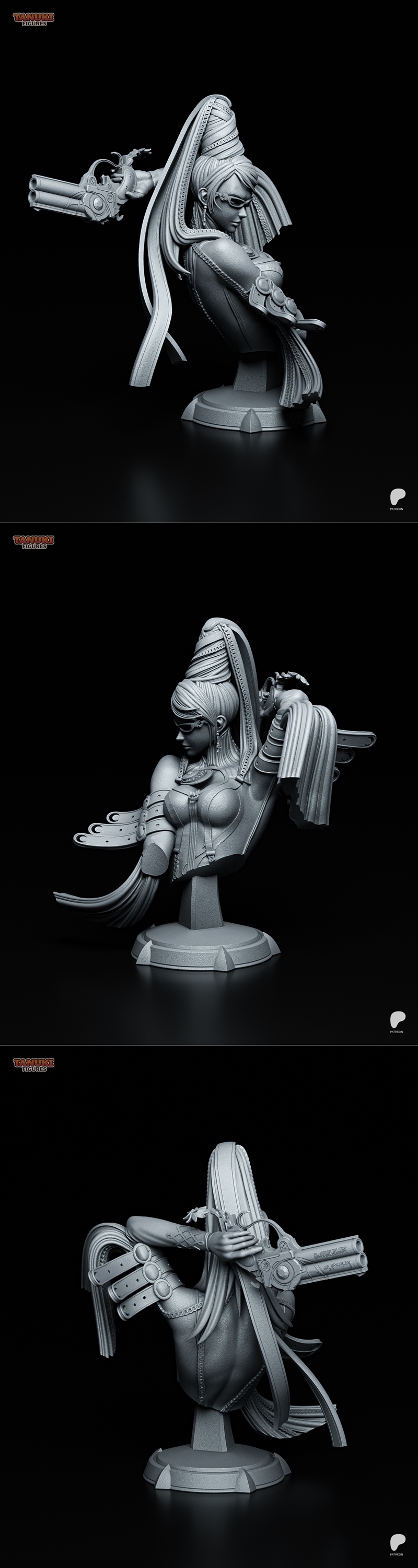 巴耶纳雕像 3D打印模型|Tanuki Figures – Bayonetta Bust – 3D Print Model STL
