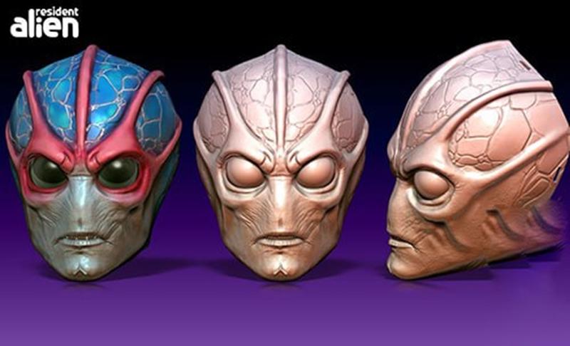 Hex3D - 外星人面具 - 3D打印模型|Hex3D – Resident Alien Mask – 3D Print Model STL