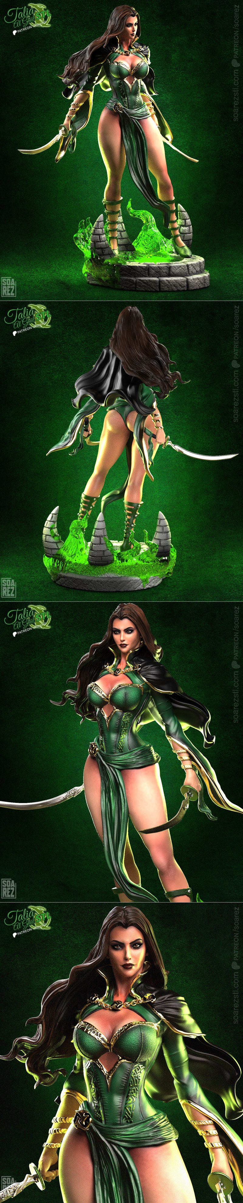 Soarez 3D打印模型：塔利亚·阿尔·古尔（DC漫画）|Soarez 3d – Talia Al Ghul – DC Comics – 3D Print Model STL