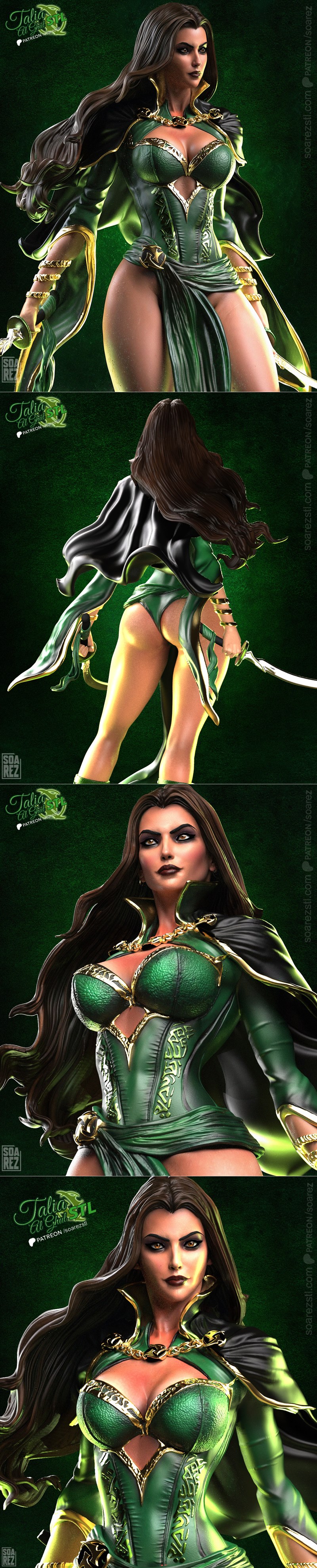 Soarez 3D打印模型：塔利亚·阿尔·古尔（DC漫画）|Soarez 3d – Talia Al Ghul – DC Comics – 3D Print Model STL