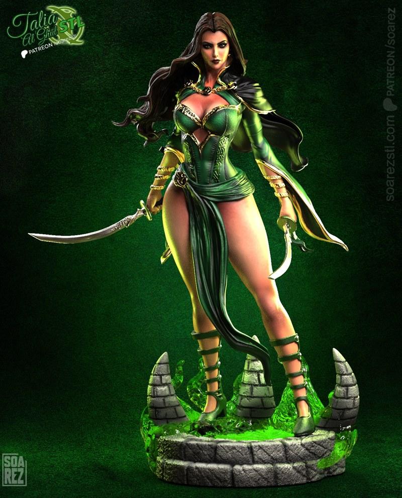 Soarez 3D打印模型：塔利亚·阿尔·古尔（DC漫画）|Soarez 3d – Talia Al Ghul – DC Comics – 3D Print Model STL