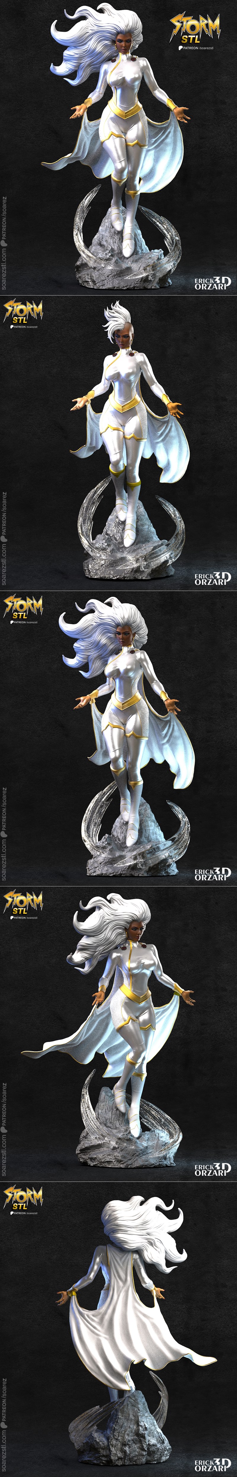 Soarez 3D打印模型：X战警 雷神风暴角色造型|Soarez 3d – Xmen – Storm – 3D Print Model STL