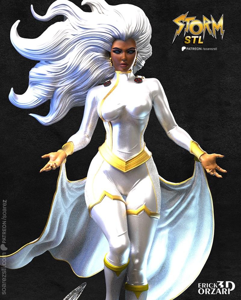 Soarez 3D打印模型：X战警 雷神风暴角色造型|Soarez 3d – Xmen – Storm – 3D Print Model STL