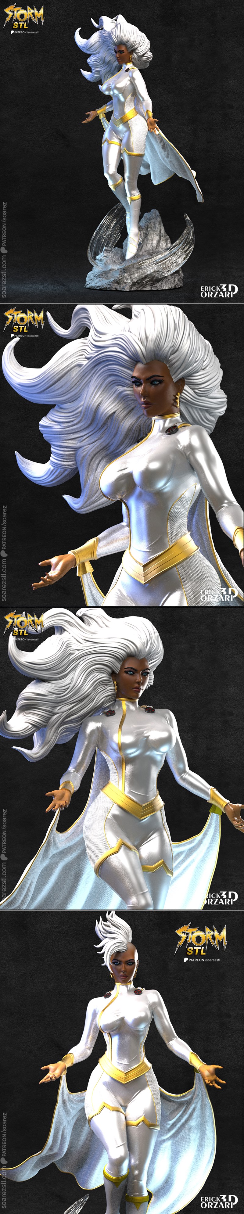 Soarez 3D打印模型：X战警 雷神风暴角色造型|Soarez 3d – Xmen – Storm – 3D Print Model STL