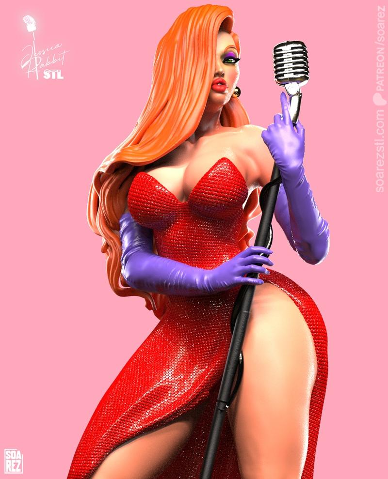 Soarez 3D打印模型：Jessica Rabbit角色造型|Soarez 3d – Jessica Rabbit – 3D Print Model STL