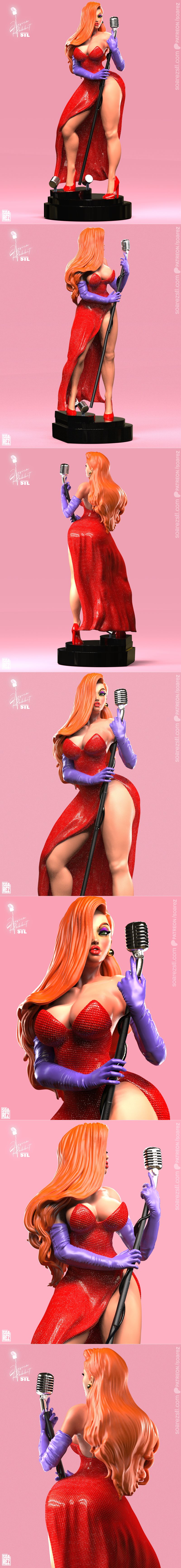 Soarez 3D打印模型：Jessica Rabbit角色造型|Soarez 3d – Jessica Rabbit – 3D Print Model STL