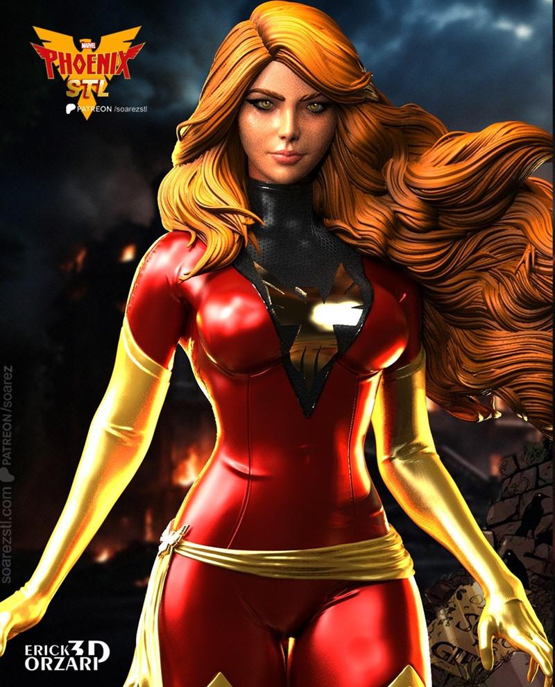 Soarez 3D打印模型：暗黑凤凰 - X战警|Soarez 3d – Dark Phoenix – X-Men – 3D Print Model STL