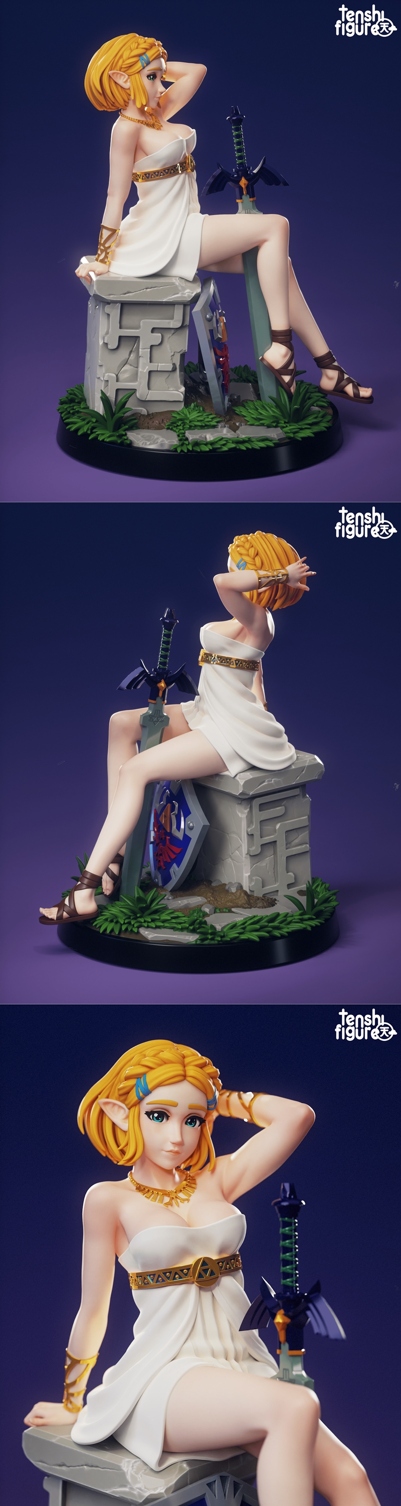 塞尔达公主 3D打印模型|Tenshi Figures – Princess Zelda – 3D Print Model STL