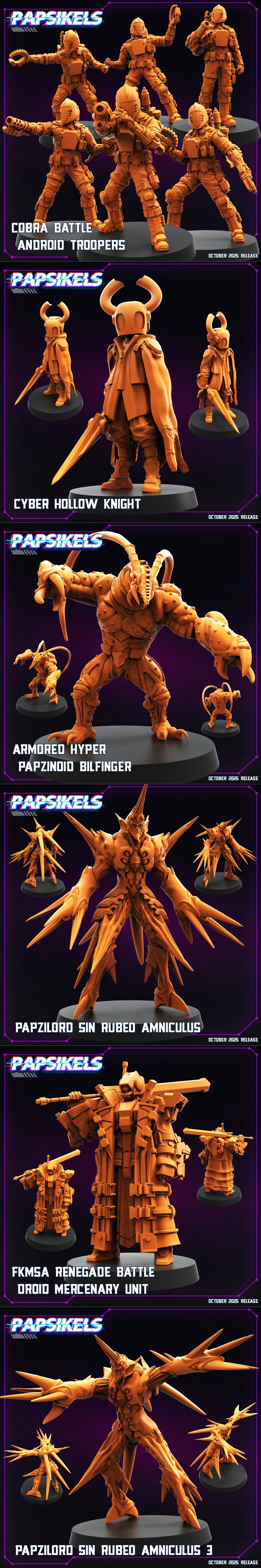 Papsikels迷你模型·赛博朋克2025十月版·3D打印模型|Papsikels Miniatures – Cyberpunk October 2025 – 3D Print Model STL