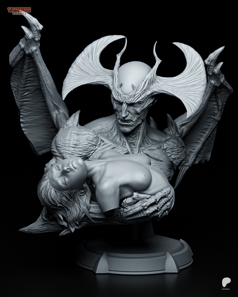 DevilMan恶魔人 3D打印模型|Tanuki Figures – DevilMan Bust – 3D Print Model