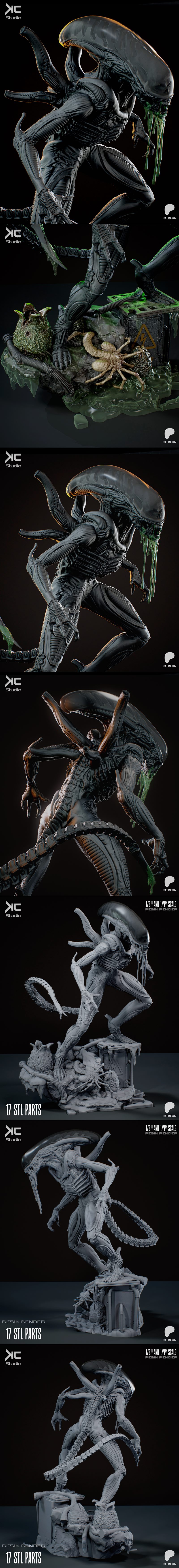 KC Studio - 恐怖异形 - 3D打印模型|KC Studio – Xenomorph – 3D Print Model STL