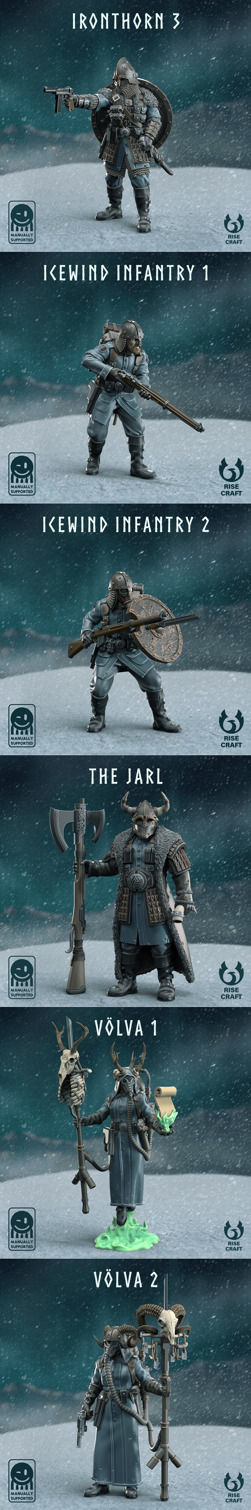 Rise Craft 3D打印模型：中洲战团战甲|Rise Craft – Trenches of Midgard – Warband – 3D Print Model STL