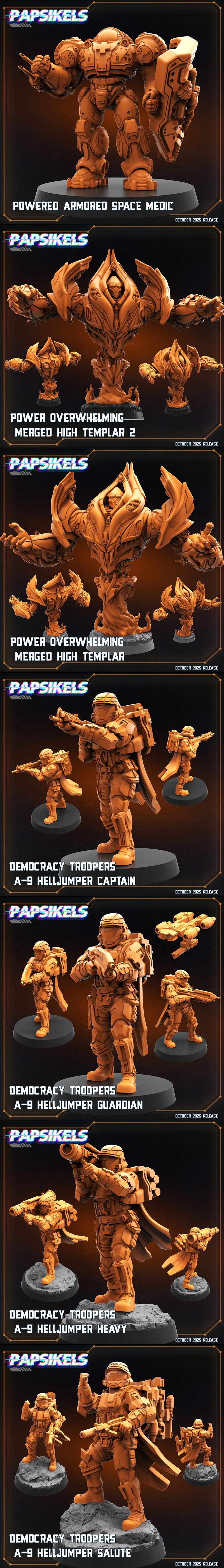 Papsikels迷你模型：异星入侵地球 2025版 3D打印模型|Papsikels Miniatures – Aliens vs Humans – Xeno Earth October 2025 – 3D Print Model STL