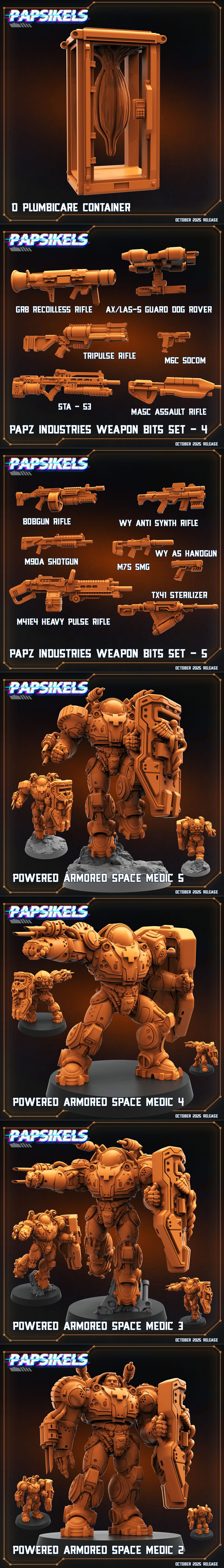 Papsikels迷你模型：异星入侵地球 2025版 3D打印模型|Papsikels Miniatures – Aliens vs Humans – Xeno Earth October 2025 – 3D Print Model STL