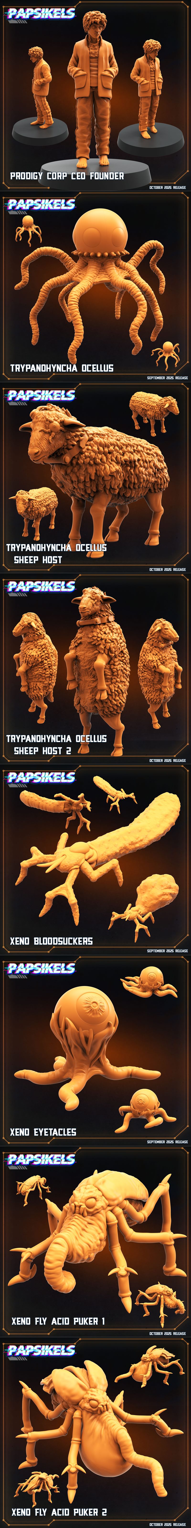 Papsikels迷你模型：异星入侵地球 2025版 3D打印模型|Papsikels Miniatures – Aliens vs Humans – Xeno Earth October 2025 – 3D Print Model STL