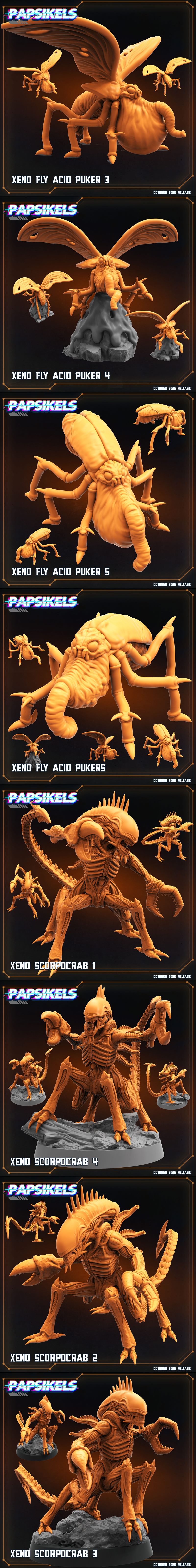 Papsikels迷你模型：异星入侵地球 2025版 3D打印模型|Papsikels Miniatures – Aliens vs Humans – Xeno Earth October 2025 – 3D Print Model STL