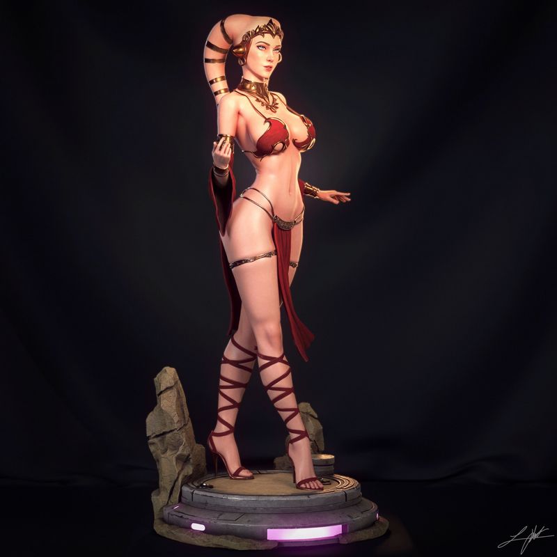 Abe 3D - 《Twilek》女仆人3D打印模型|Abe 3D – Twilek Hostess – 3D Print Model