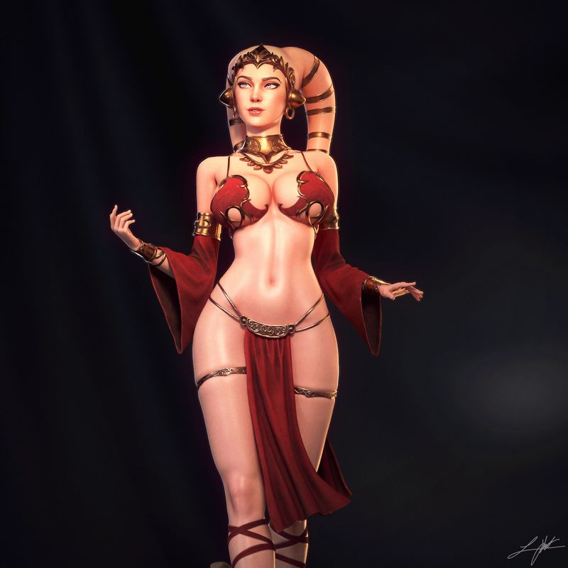 Abe 3D - 《Twilek》女仆人3D打印模型|Abe 3D – Twilek Hostess – 3D Print Model