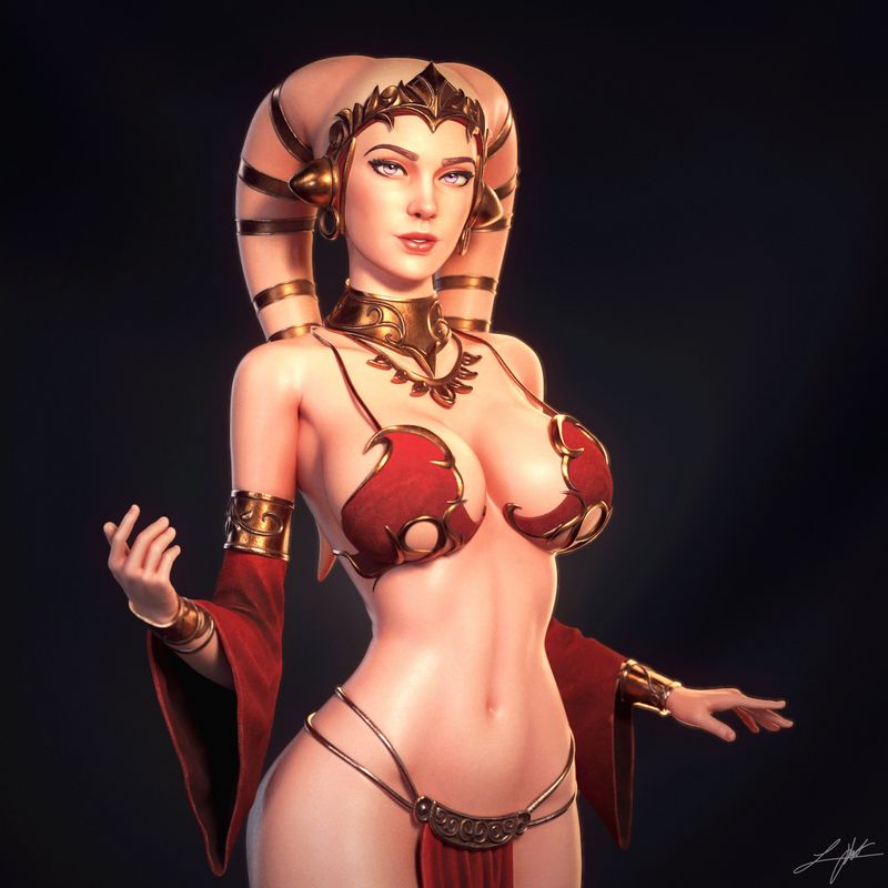 Abe 3D - 《Twilek》女仆人3D打印模型|Abe 3D – Twilek Hostess – 3D Print Model