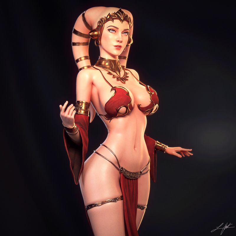 Abe 3D - 《Twilek》女仆人3D打印模型|Abe 3D – Twilek Hostess – 3D Print Model