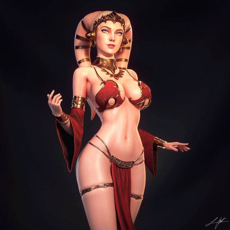 Abe 3D - 《Twilek》女仆人3D打印模型|Abe 3D – Twilek Hostess – 3D Print Model