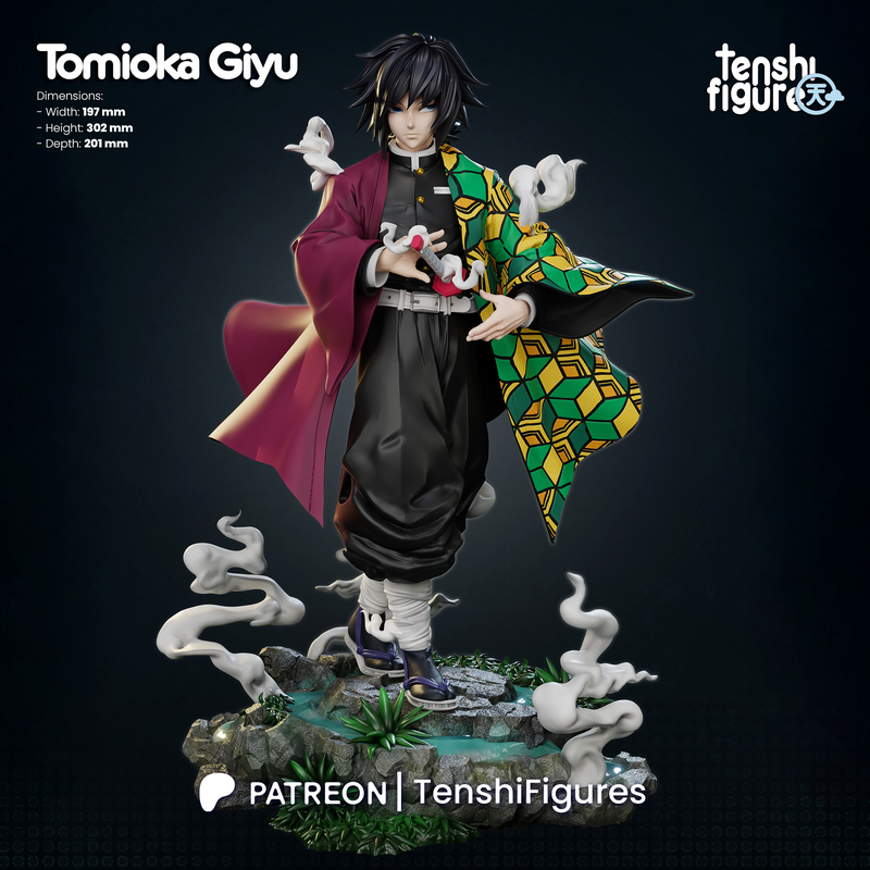 恶魔人·tomioka giyu 3D打印模型|Tenshi Figures – Tomioka Giyu – Demon Slayer – Kimetsu no Yaiba – 3D Print Model