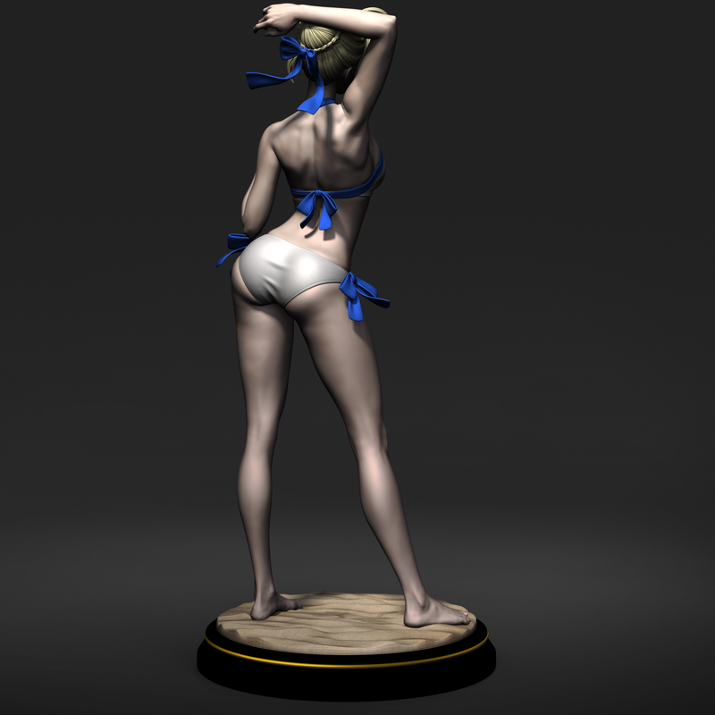 Fate 正义之剑 3D打印泳装模型|Fate Artoria Pendragon (Saber) Bikini Swimsuit – 3D Print Model