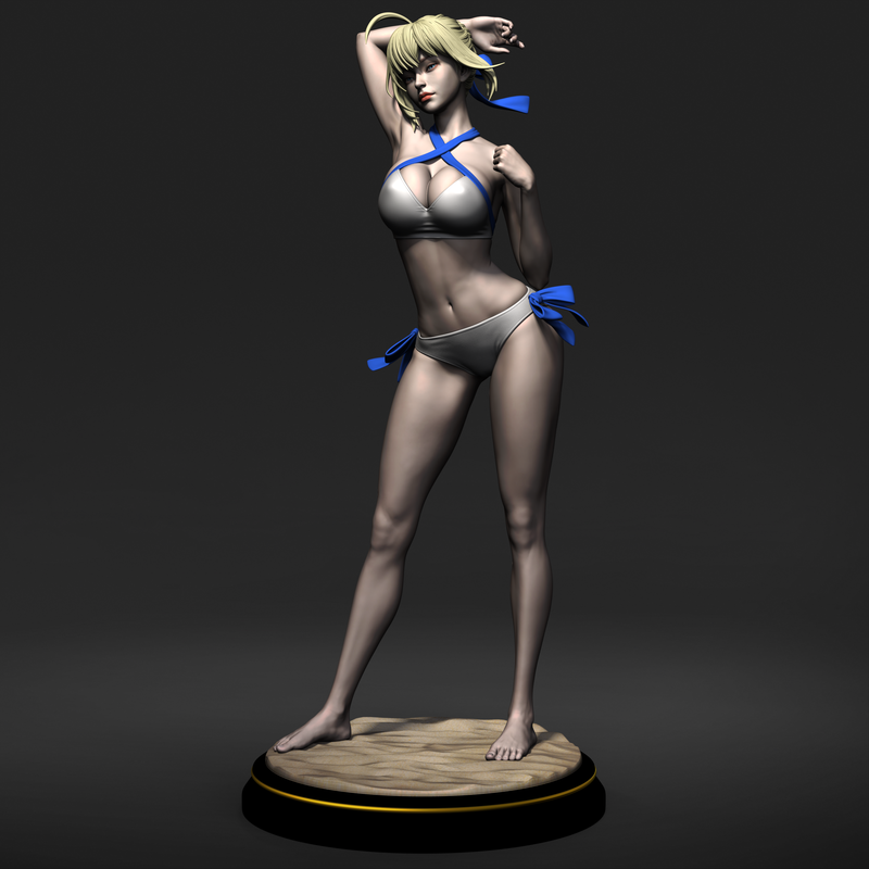 Fate 正义之剑 3D打印泳装模型|Fate Artoria Pendragon (Saber) Bikini Swimsuit – 3D Print Model
