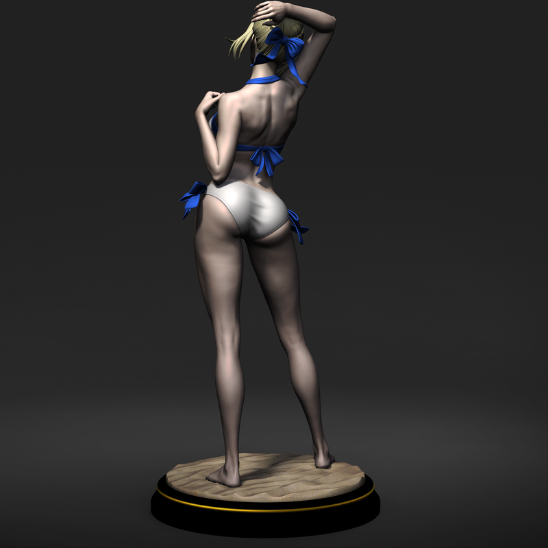 Fate 正义之剑 3D打印泳装模型|Fate Artoria Pendragon (Saber) Bikini Swimsuit – 3D Print Model