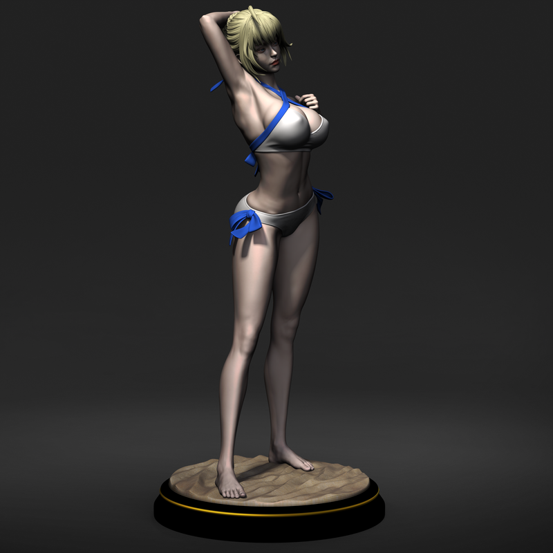 Fate 正义之剑 3D打印泳装模型|Fate Artoria Pendragon (Saber) Bikini Swimsuit – 3D Print Model