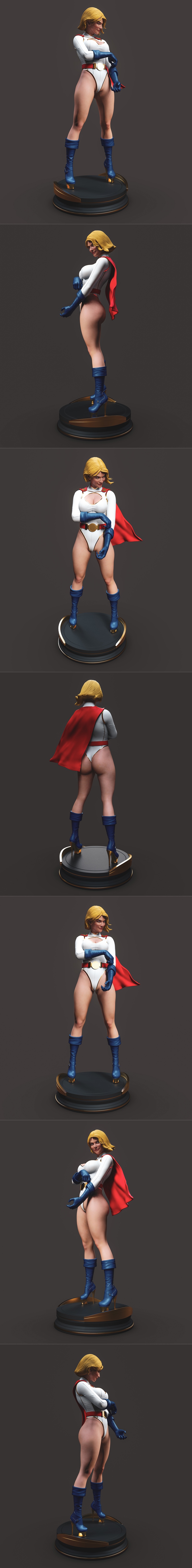 Abe3D - 功夫女孩 - 3D打印模型|Abe3D – Powergirl – 3D Print Model STL