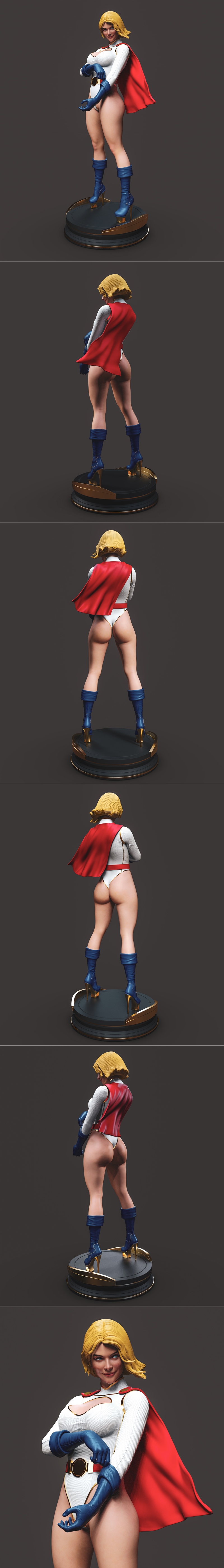 Abe3D - 功夫女孩 - 3D打印模型|Abe3D – Powergirl – 3D Print Model STL