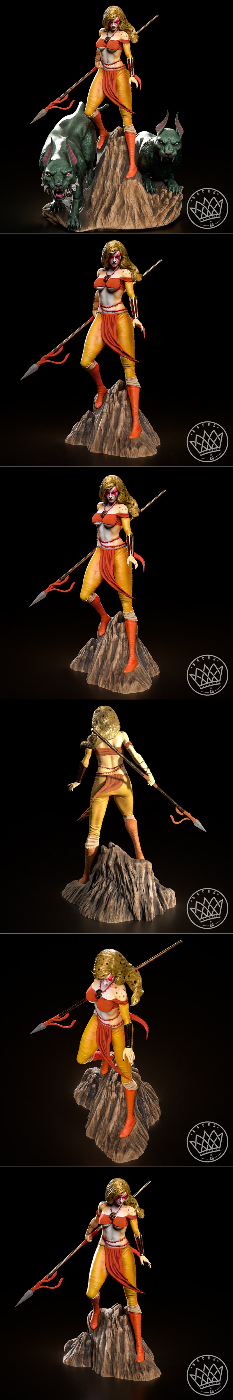 雷霆猫雕像 3D打印模型 肉食猫角色 cosplay模型|Nacho CG – Fan Art – Cheetara from Thundercats Statue – 3D Print Model STL