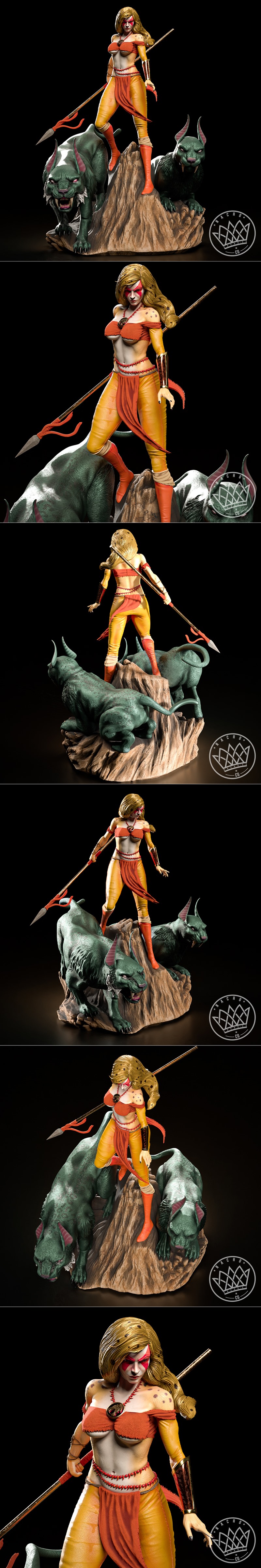雷霆猫雕像 3D打印模型 肉食猫角色 cosplay模型|Nacho CG – Fan Art – Cheetara from Thundercats Statue – 3D Print Model STL