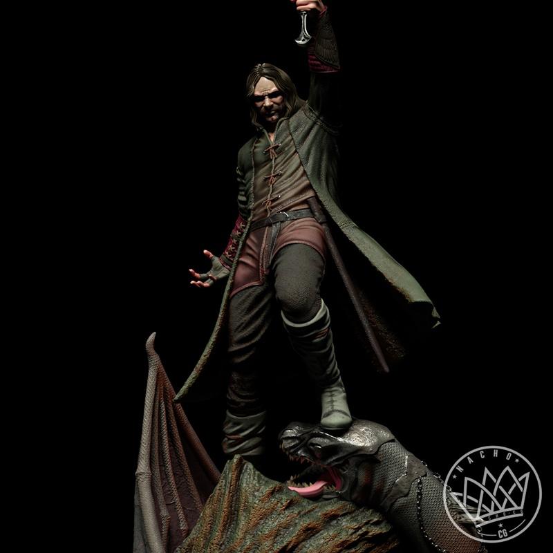 纳霍CG - 魔戒阿拉贡雕像 - 3D打印模型|Nacho CG – Fan Art – Aragorn from LOTR Statue – 3D Print Model STL
