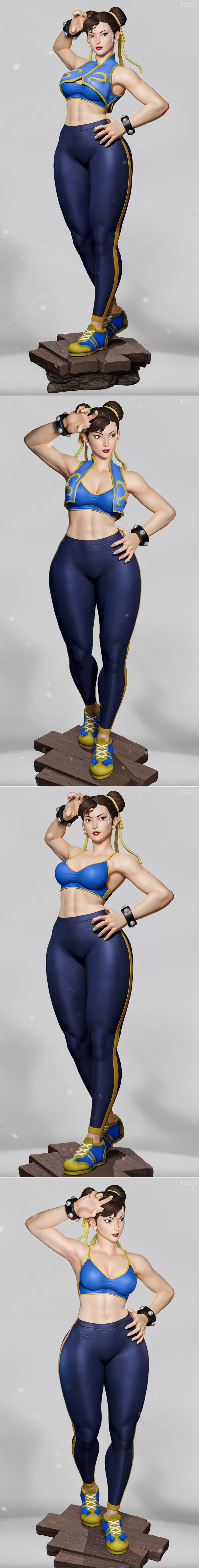 E.S怪物 - 长空 - 春丽 3D打印模型|E.S Monster – Chun-Li P2 – 3D Print Model STL