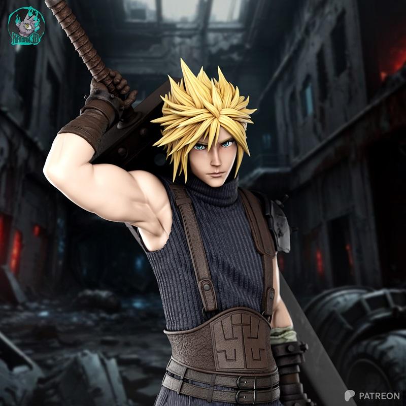 Kaidan 云斯特夫 3D打印模型|Kaidan – Cloud Strife – 3D Print Model STL