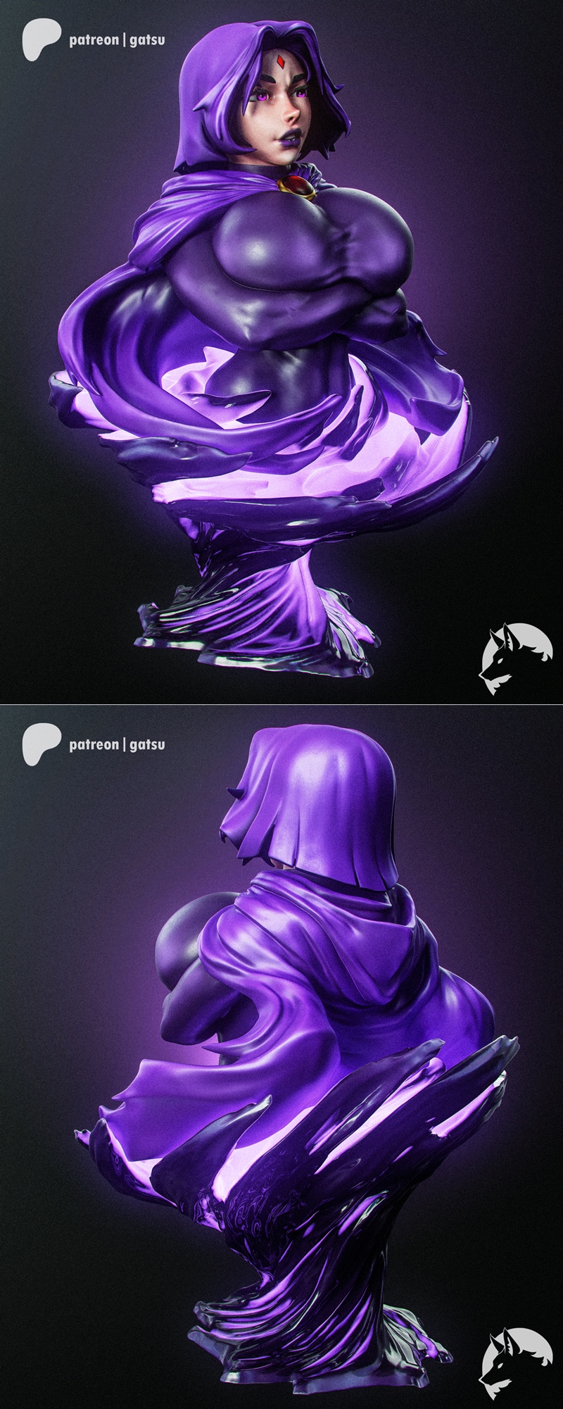 Gatsu Studios - 狼人头像 - 3D打印模型|Gatsu Studios – Raven Bust – 3D Print Model STL