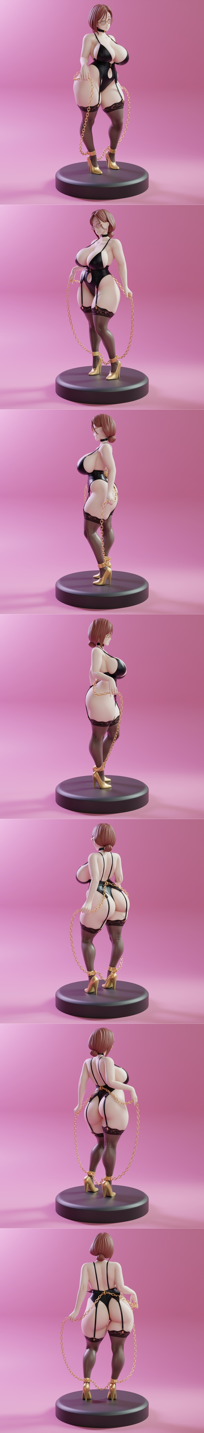 3D打印模型：动漫角色米尔芙链缚造型|Chained Milf – 3D Print Model STL