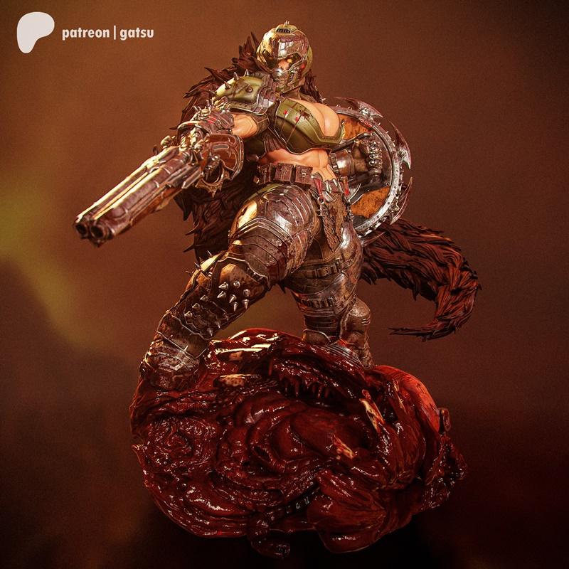 Gatsu Studios《黑暗时代》 doom girl 3D打印模型|Gatsu Studios – Doom Girl The Dark Ages – 3D Print Model STL