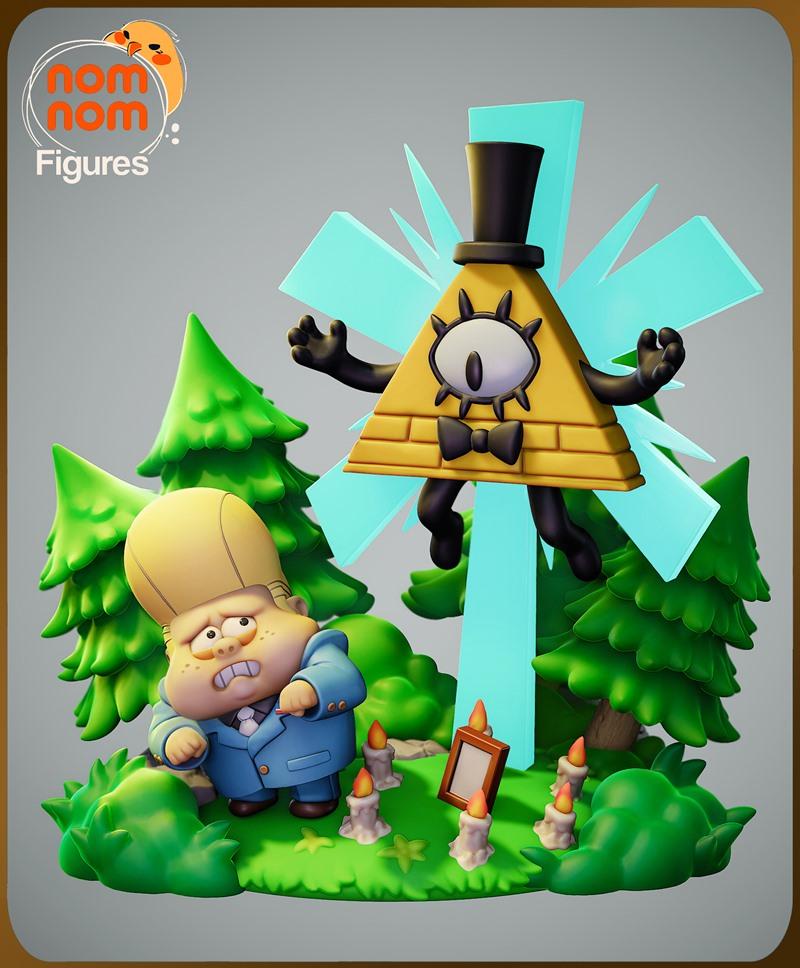 Gravity Falls 可爱小熊模型 3D打印雕塑|Nomnom Figures – Chibi Bill Cypher from Gravity Falls – 3D Print Model STL