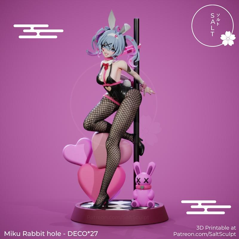 盐雕·米库兔洞·3D打印模型|Saltsculpt – Miku Rabbit Hole – 3D Print Model STL