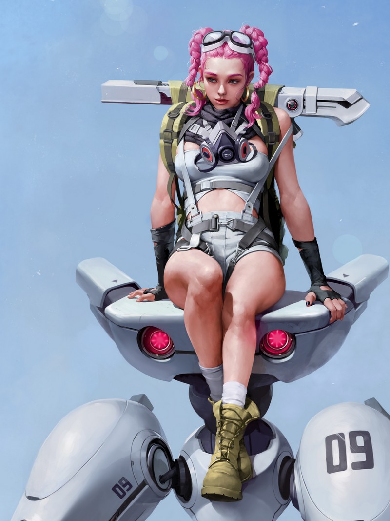 粉发少女 3D打印模型|The Girl with Pink Hair – 3D Print Model