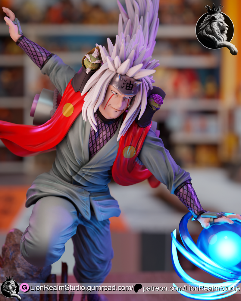 狮域工作室 -  Naruto - 三代目火影漩涡鸣人 3D打印模型|LionRealm Studio – Jiraiya – Naruto – 3D Print Model