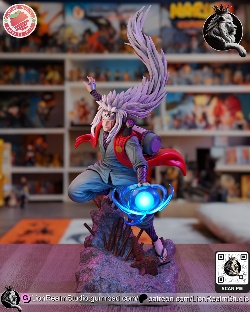 狮域工作室 -  Naruto - 三代目火影漩涡鸣人 3D打印模型|LionRealm Studio – Jiraiya – Naruto – 3D Print Model