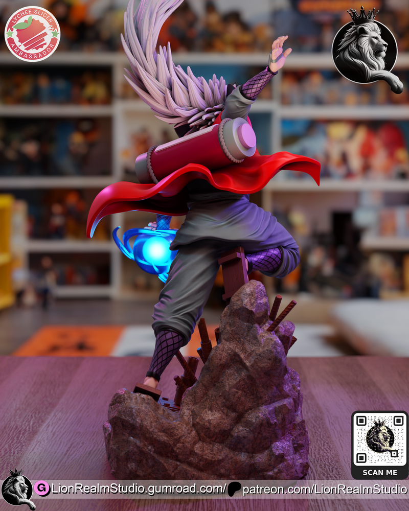 狮域工作室 -  Naruto - 三代目火影漩涡鸣人 3D打印模型|LionRealm Studio – Jiraiya – Naruto – 3D Print Model