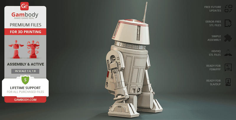 R5-D4 3D打印模型|R5-D4 – 3D Print Model